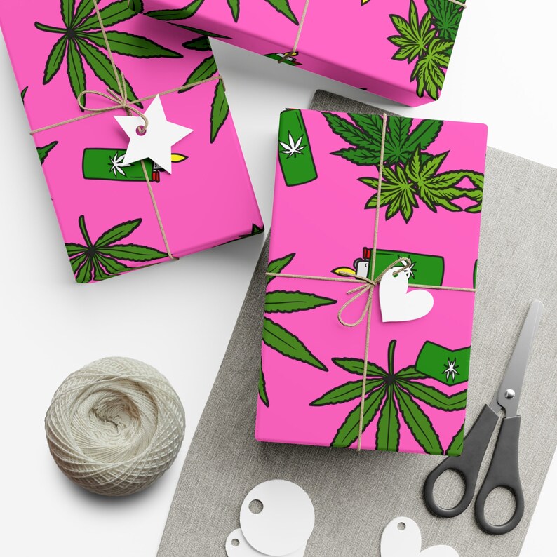 Weed Wrapping Paper Marijuana Leaf Birthday Gift Christmas Gift