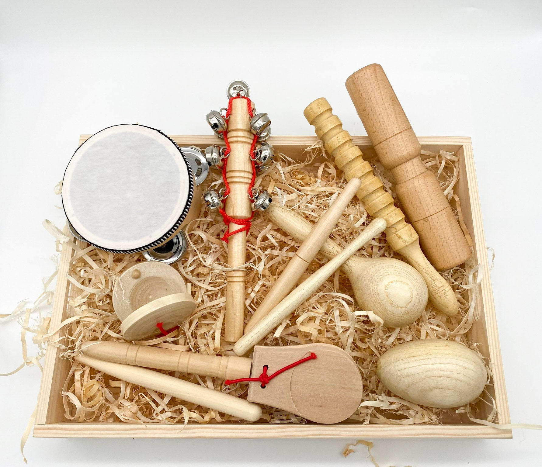Wooden Musical Instruments Set, Musical Wooden Toys Natural Montessori Educational Montessori