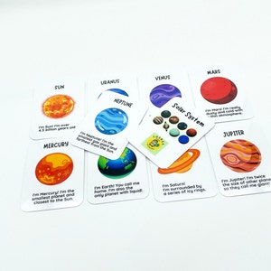 Tarjetas educativas flash del sistema solar
