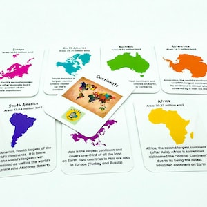 Continenten Flash educatieve kaarten