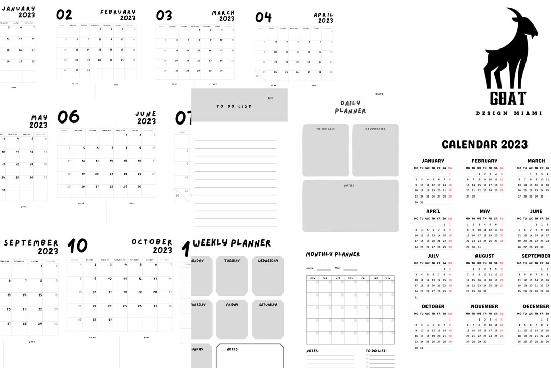 2023 Digital Planner, Weekly Planner, Monthly Planner, Goodnotes