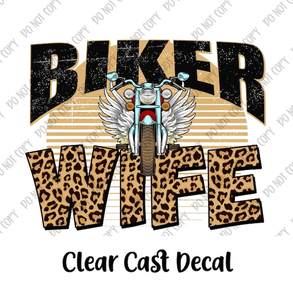 Clear Cast Decal, Tumbler Decal, Biker Wife, Biker, Wife, Old Lady, Wifey, Biker Babe, Motorcycle