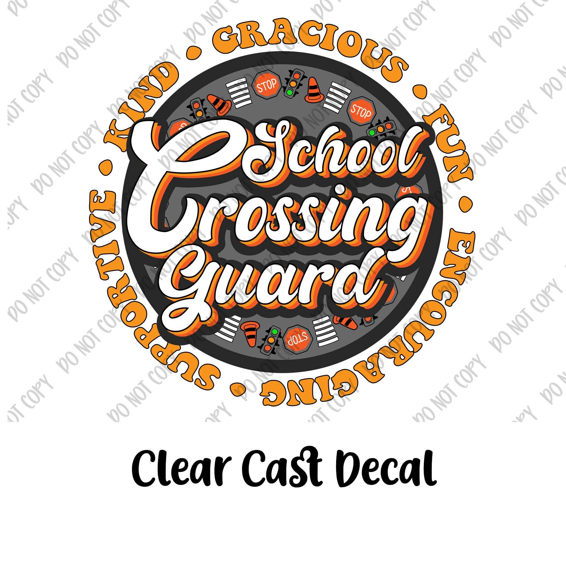 Clear Cast Decals Tumbler Decal Crossing Guard School Etsy