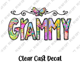 Grammy Clear Cast Decal, Tumbler Decal, Grammy, Grammy, Mother's Day, Grandparent's Day