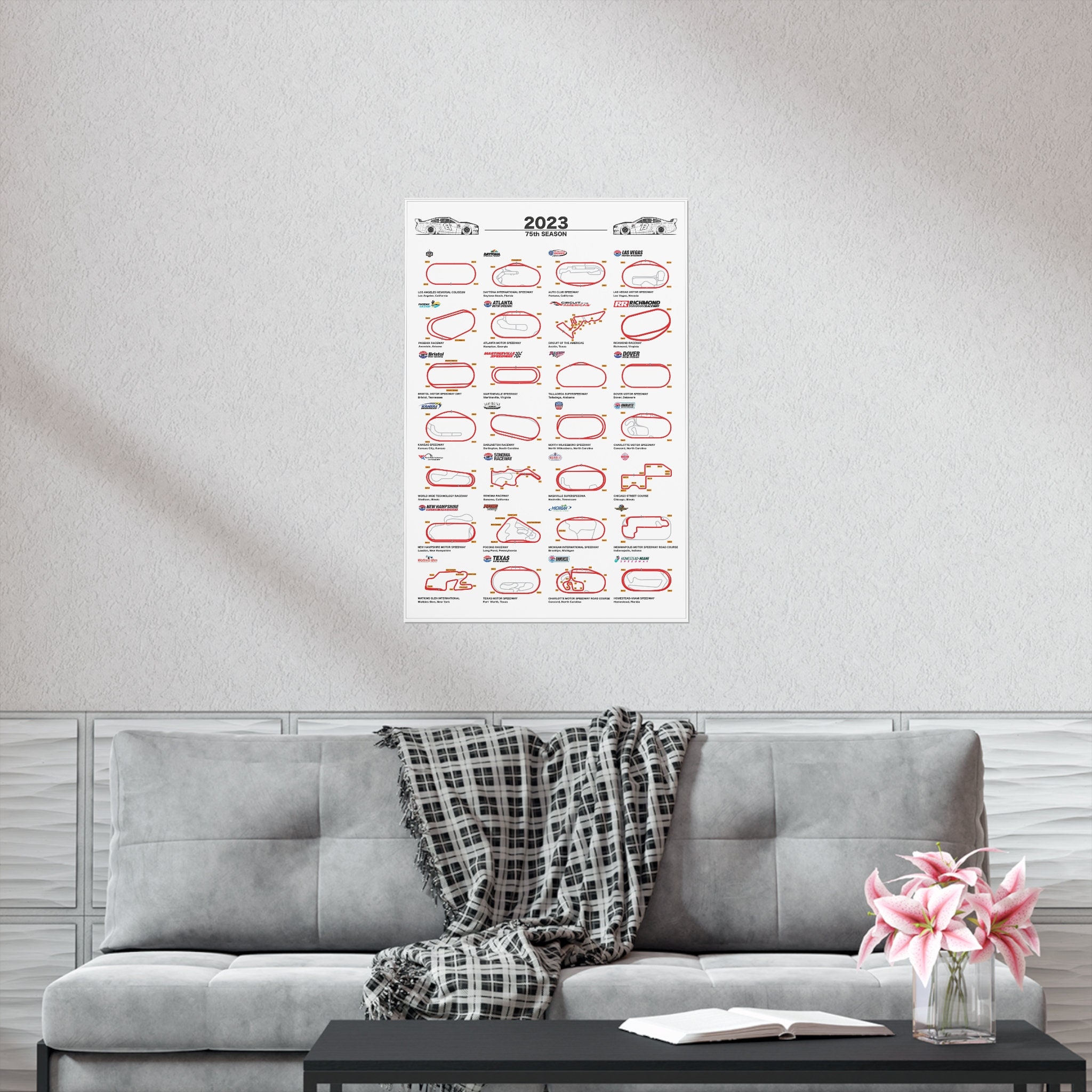 Printable NASCAR 2023 Calendar, Wall Art Nascar Poster Wall, NASCAR