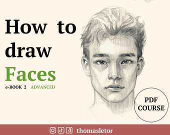Tutorial avanzato per il disegno di ritratti costruttivi dell'artista Thomas Letor EBOOK Come disegnare i volti Illustrazione del disegno dei personaggi passo dopo passo