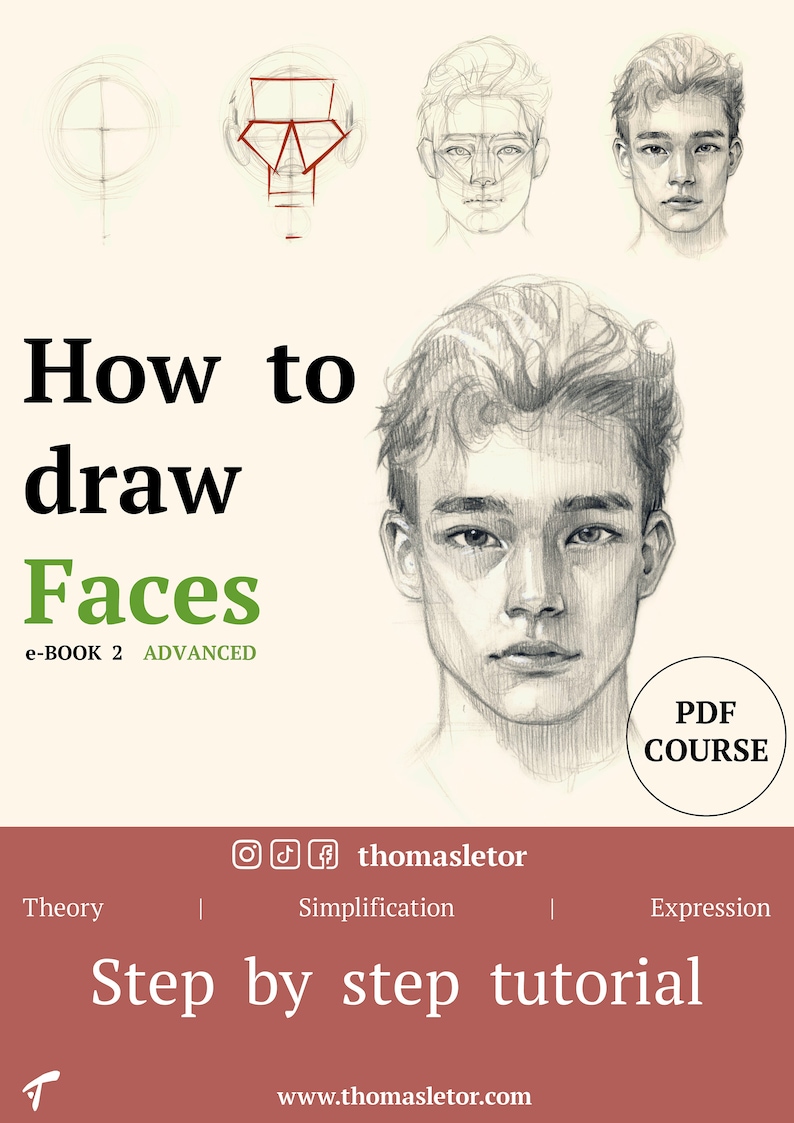 Advanced Constructive Portrait Drawing Tutorial by Artist Thomas Letor