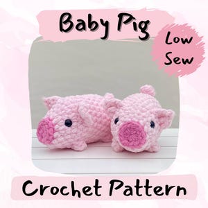 Baby Pig Crochet PATTERN | Crochet Baby Pig Pattern | Amigurumi Pig Pattern | Piglet Crochet Pattern | Cute Crochet Pattern | Crochet Piglet