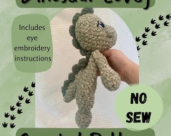 Dinosaur Lovey Crochet Pattern: No Sew Baby Toy (PDF Pattern)