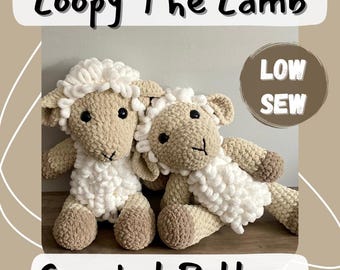 Loop Yarn Lamb Crochet Pattern: Low Sew Amigurumi Sheep (PDF Pattern)