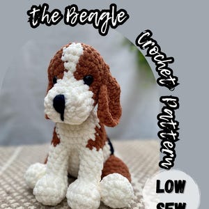 Padrão de crochê de um Beagle sentado (padrão em PDF)