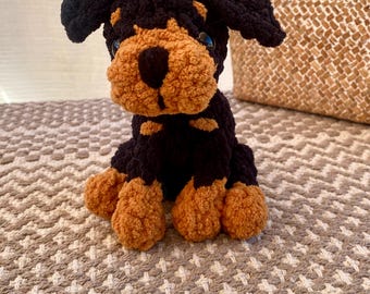 Customizable Rottweiler Stuffed Animal: Dog Portrait Decor and Toy