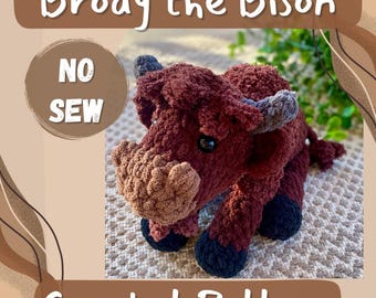 Brody the Bison Crochet Pattern: No Sew Amigurumi Buffalo (PDF Pattern)