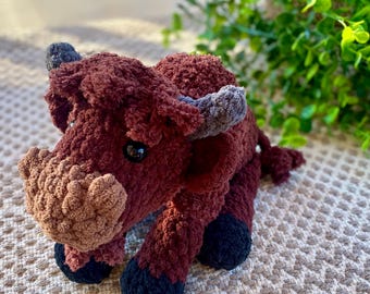 Bison Buffalo Stuffed Animal Handmade Crochet Gift