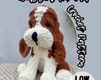 Basset Hound Crochet Pattern | Sitting Dog, Bloodhound Mod (PDF Pattern)