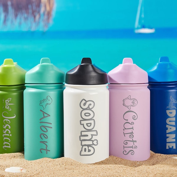 Personalized Kids Gift Ideas Engraved Kids Tumbler Birthday Gifts For Kids Boys Water Bottle For Kid 12 Oz Custom Name Water Bottle