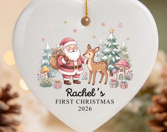 Personalised Baby's First Christmas Ornament, Baby Girl first Xmas Ornament, Baby Boy First Xmas Ornament, Baby Keepsake 2026, New Baby Gift