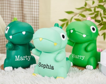 Personalized Piggy Bank, Children's Dinosaur Piggy Bank, Tyrannosaurus Piggy Bank, Kid's Birthday Gift, Custom Piggy Bank for Boys and Girls