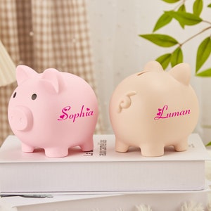 Personalisierte Sparschwein mit Namen, Kinder Spardose, Sparschwein Geschenk, Kindergeldbank, Kinder Geburtstagsgeschenk, Kinderzimmer Dekor, Geschenk für Jungen Bild 7