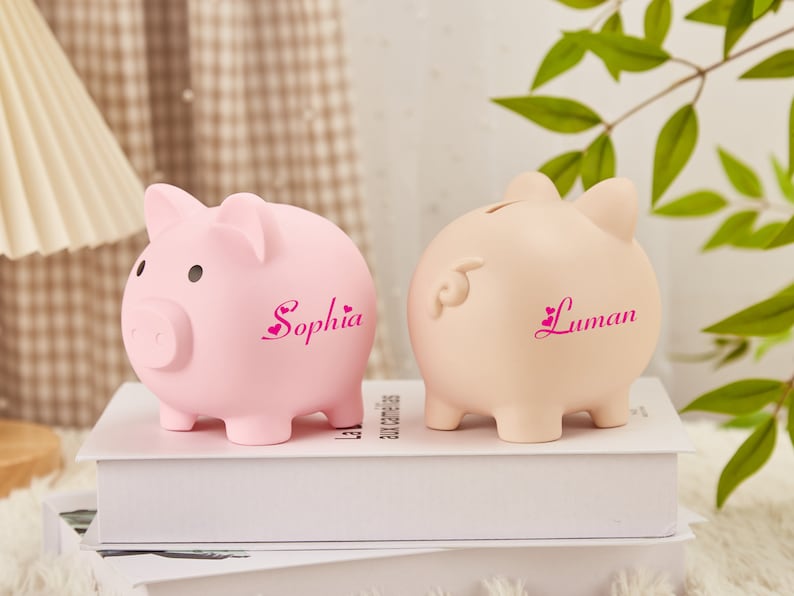 Personalized Piggy Bank with Name, Kids Coin Bank, Piggy Bank Gift, Children's Money Bank, Kids Birthday Gift, Nursery Decor, Gift for Boys image 7