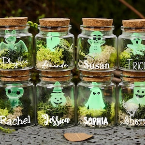 Mini Ghosts In a Jar, Personalized Ghost In Bottle, Ghost In Glass Jar, Desk Ghost, Ghost Companion, Halloween  Goth Gift, Trick Or Treat