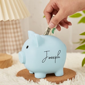 Personalized Piggy Bank with Name, Kids Coin Bank, Piggy Bank Gift, Children's Money Bank, Kids Birthday Gift, Nursery Decor, Gift for Boys image 2