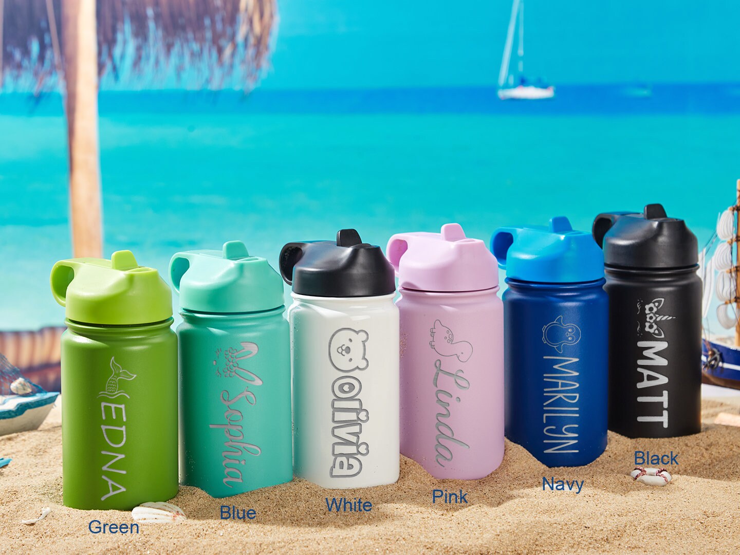Personalized Kids Water Bottle With Straw Back to School 12 Oz Engraved ...