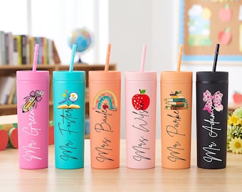 Teacher Tumbler with Straw,Custom Teachers Gifts Tumbler,Teachers Cup,Teacher Appreciation Gift,Back To School Gift,Thank Your Teacher Gifts