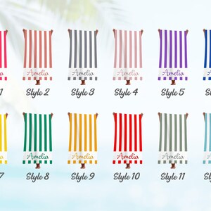 Groovy Striped Personalized Beach Towel, Pool Party Towels, Retro Style Bridesmaid Towel, Birthday Vacation Gift for Her,Swimming Club Towel