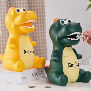 Alcancía personalizada, regalos de Pascua para niños, alcancía de dinosaurio, alcancía para niños, regalo de cumpleaños para niños, regalo para baby shower