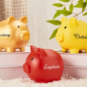 Personalisierte Sparschwein mit Namen, Kinder Spardose, Sparschwein Geschenk, Kindergeldbank, Kinder Geburtstagsgeschenk, Kinderzimmer Dekor, Geschenk für Jungen Bild 3