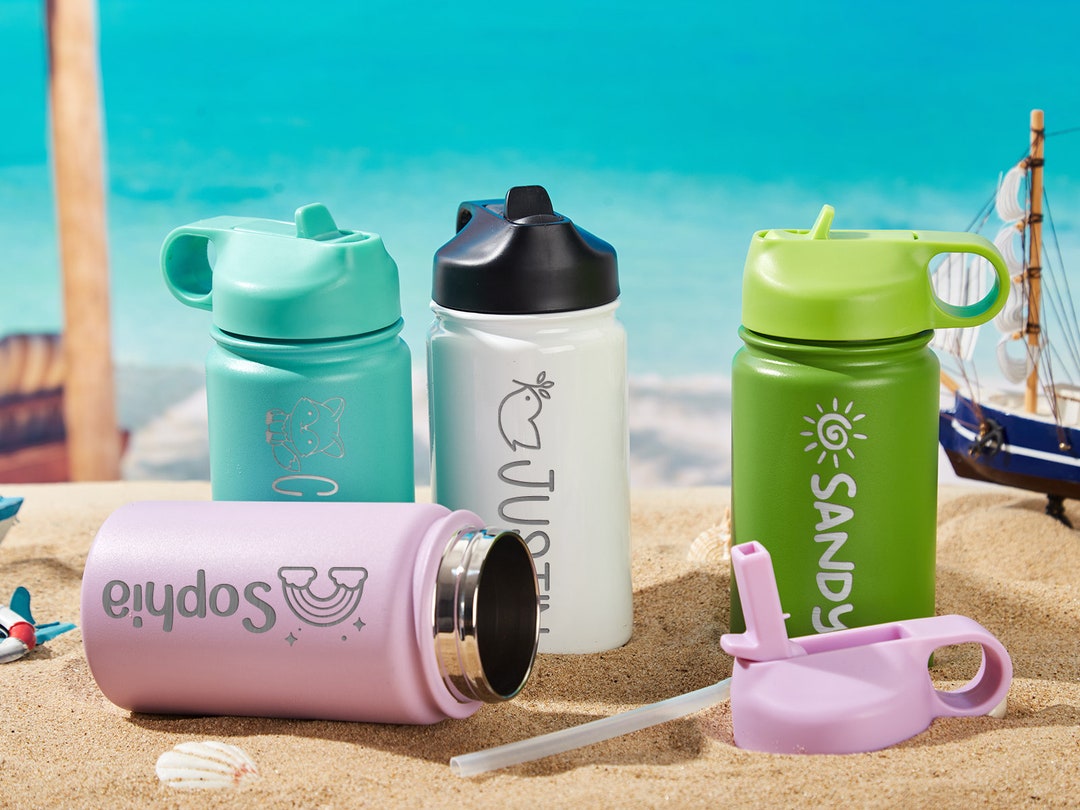 Personalized Kids Water Bottle With Straw Back to School 12 Oz Engraved ...
