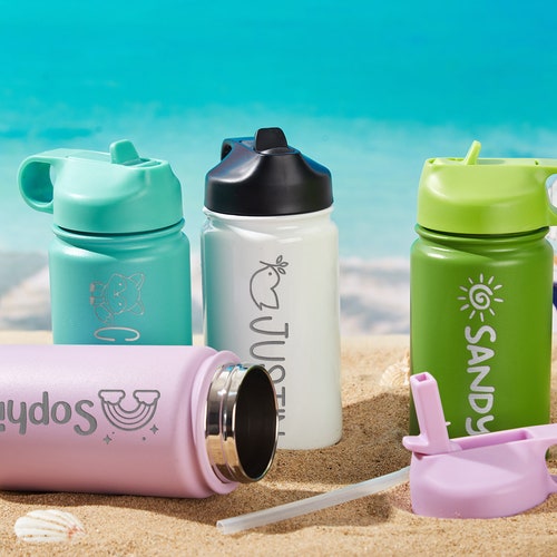Personalized Kids Water Bottle With Straw Back to School 12 Oz Engraved Stainless  Steel Custom Water Bottle for Boys and Girls Gift for Kids - Etsy