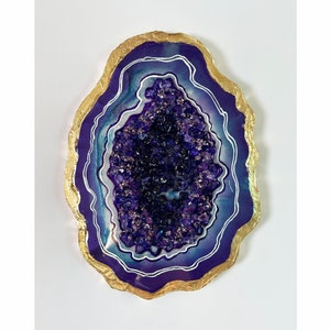 Little gem. Amethyst. Geode wall art Resin painting