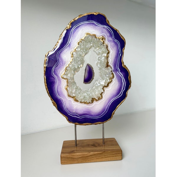 Purple Geode Resin Art Etsy