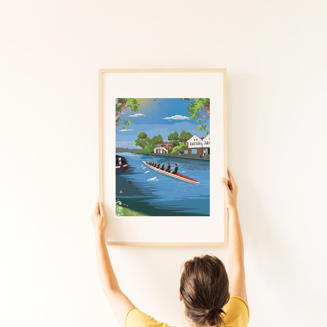 River Cam Rowing Print: Cambridge Art Souvenir (A4 Poster) - Etsy