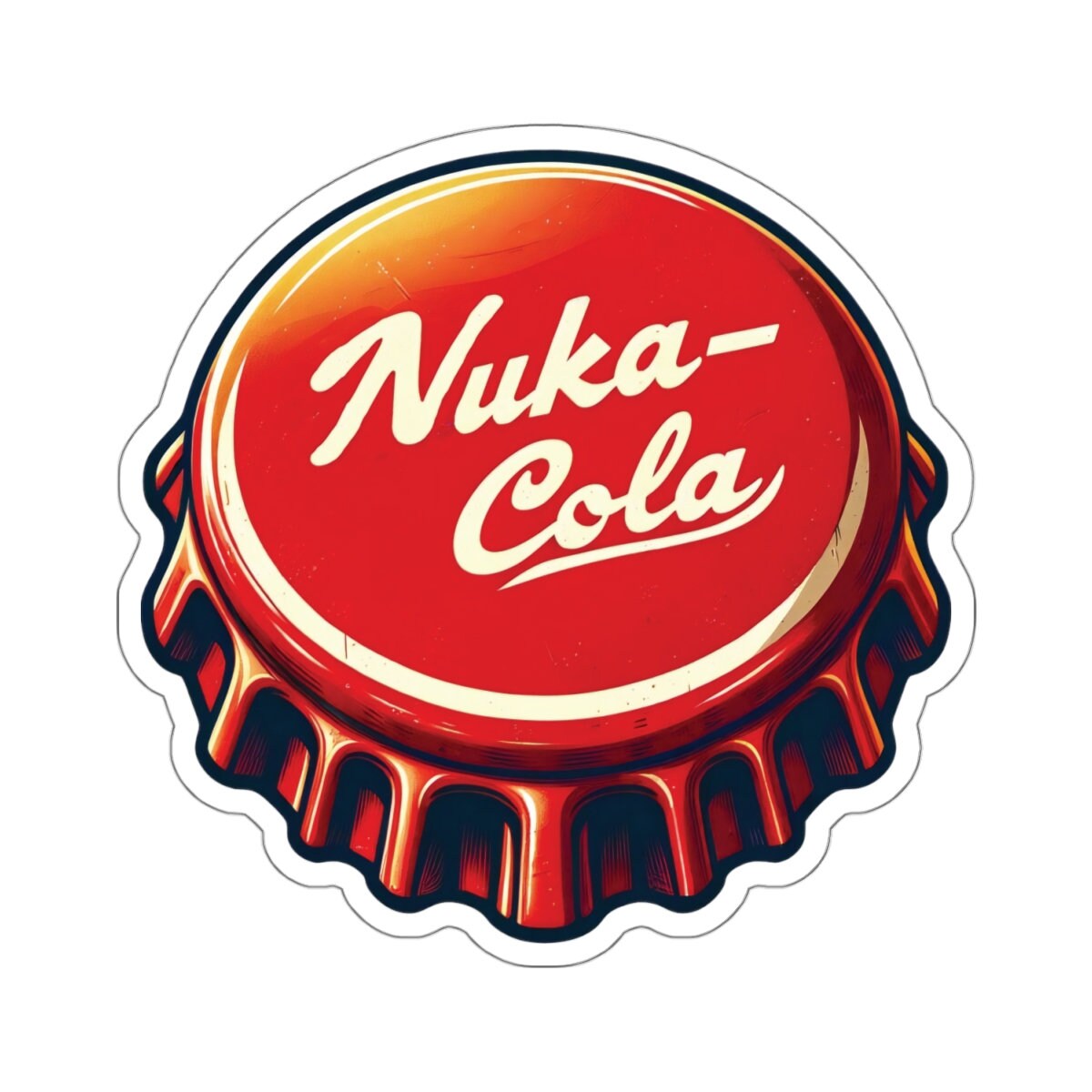 Kiss-cut Red Nuka Cola Bottlecap Sticker Fallout Game Vinyl Decal - Etsy
