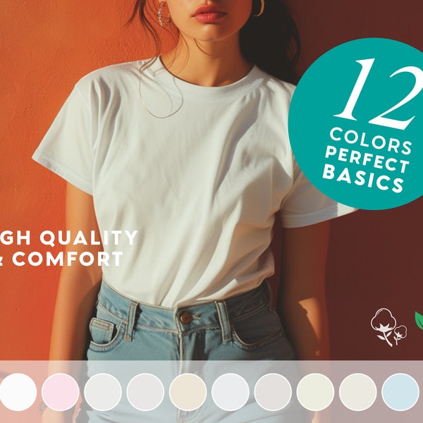 Elegant Boho Womens Tee Basic Collection - Blank Plain T-shirt - Comfy Soft & Stylish Comfort