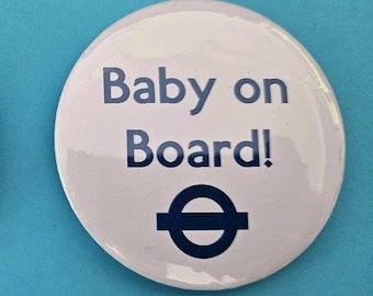 2 x Baby on board badges (Other options available) 58mm - Free postage