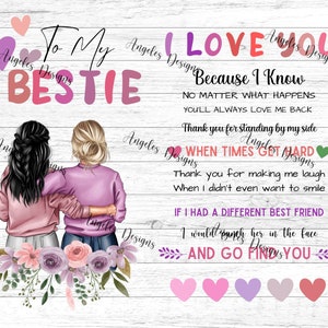 Beste vrienden PNG-bestand/sublimatie/tumbler wrap/beste vrienden ontwerp/paars roze Bestie ontwerp
