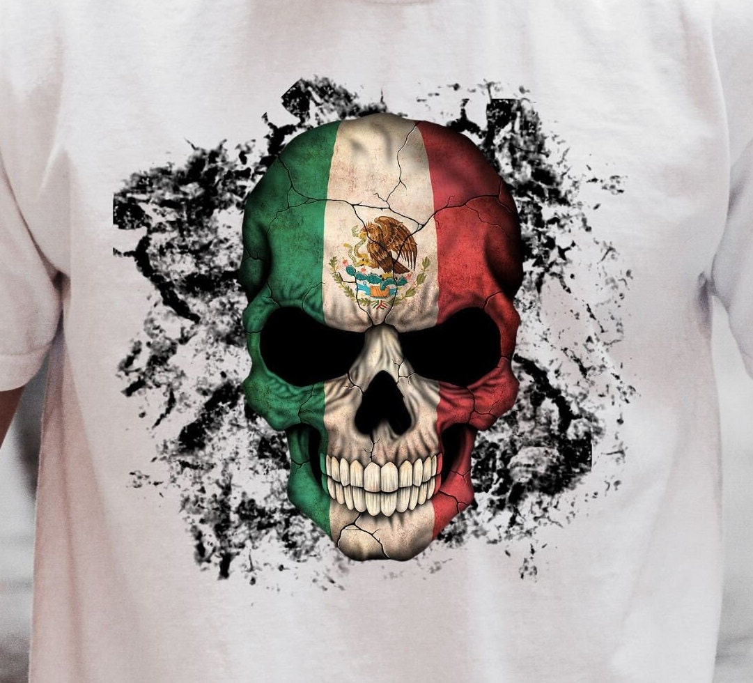 Mexican Flag Skull Patch
