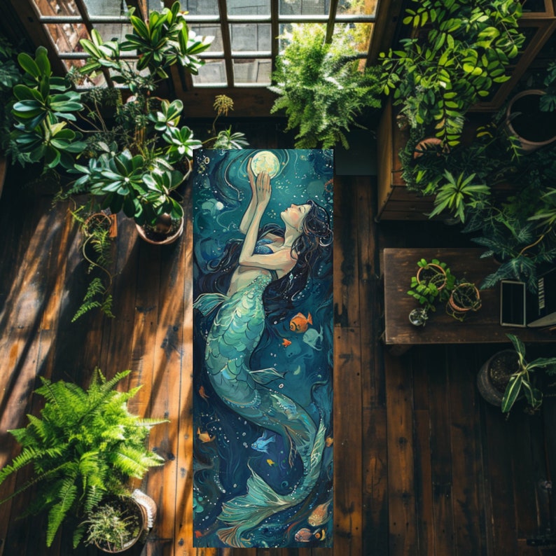 Pisces Yoga Mat Mermaid Yoga Mat Pilates Mat Pisces Art Mermaid Art Mermaid Pilates Mat Rubber