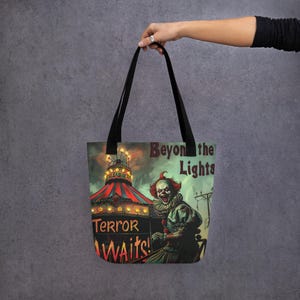 Borsa tote Horror Circus Clown - Arte horror retrò - Borsa gotica - Borsa di Halloween - Arte di Halloween