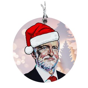 Decoración navideña de Papá Noel socialista de Jeremy Corbyn