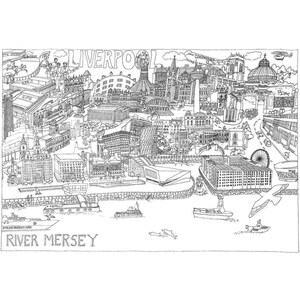 Giant A0 Scouse Colouring Map of Liverpool