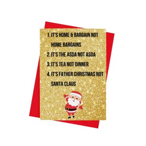 Tarjeta de Navidad de Papá Noel, no de Santa Claus