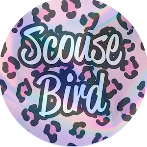 Pegatina holográfica impermeable con texto de pájaro de Scouse