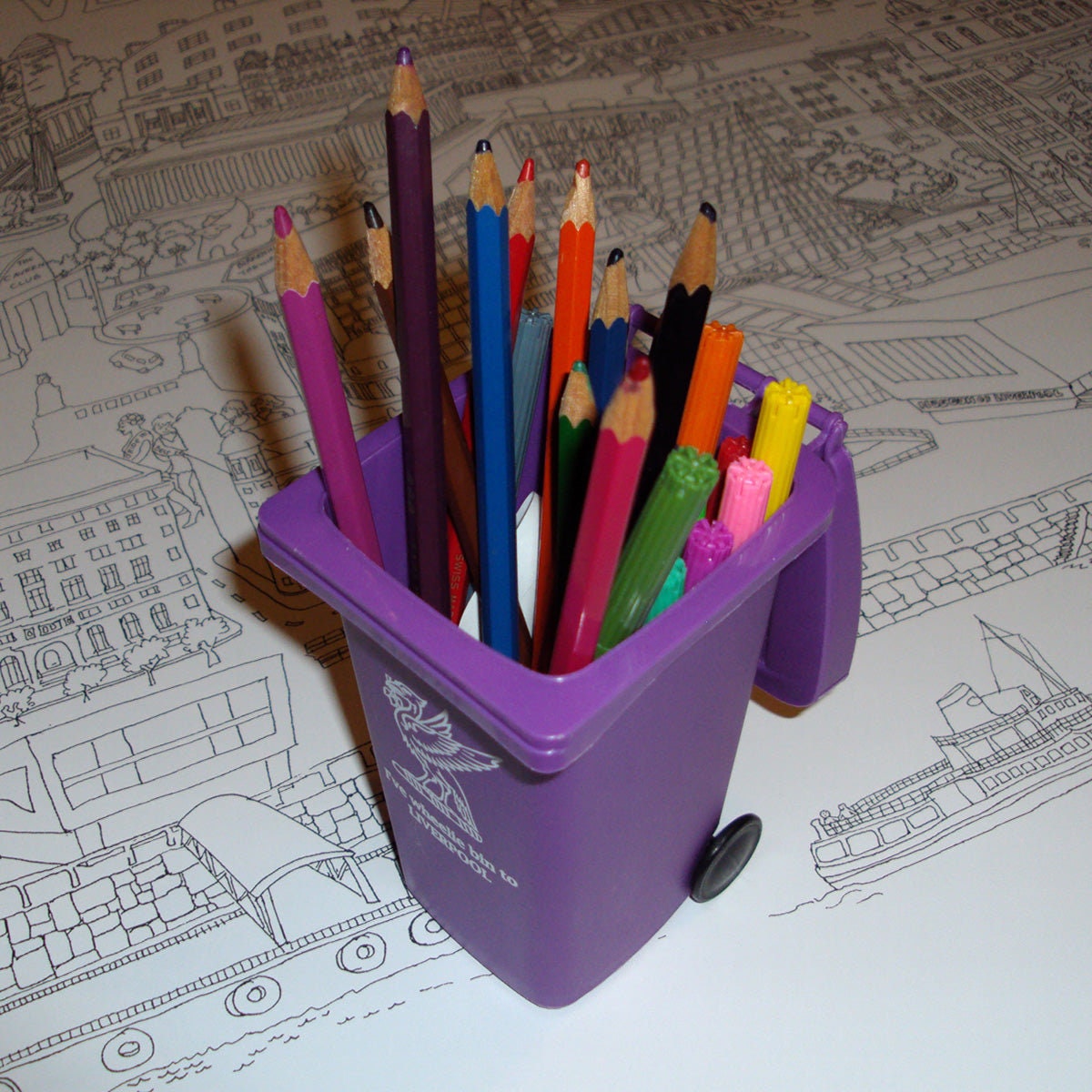 Purple Wheelie Bin Desk Tidy Etsy UK