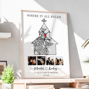 Valentine&#39;s Day gift Where it all began Wife custom gift Girlfriend or Boyfriend gift Engagement Gift Couples Gift Address map Canvas
