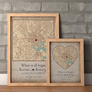 Carte de l'endroit où nous nous sommes rencontrés Là où tout a commencé, carte pour couple, Cadeau pour elle, Cadeau pour lui, Carte personnalisée, Carte personnalisée, Cadeau anniversaire, TÉLÉCHARGEMENT NUMÉRIQUE